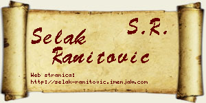 Selak Ranitović vizit kartica